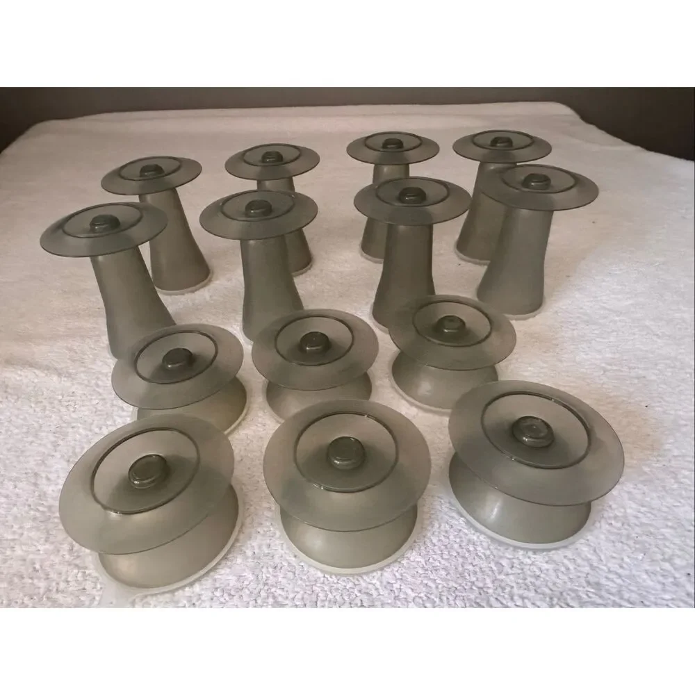 Vintage Tupperware Dessert Parfait Fruit/Pudding Cups Lids Smoke Gray - set of 1